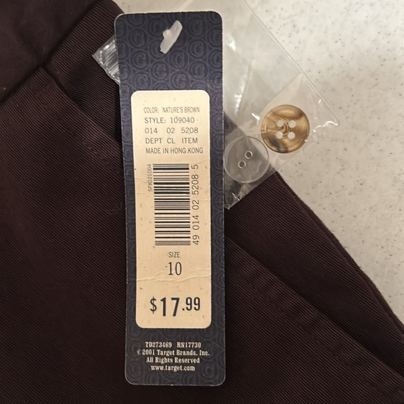 NWT Cherokee Chino Pant Women’s Size 10 Trends Chocolate Brown Straight Casual - Picture 6 of 13